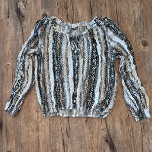 Women's Top - Black, White, Blue